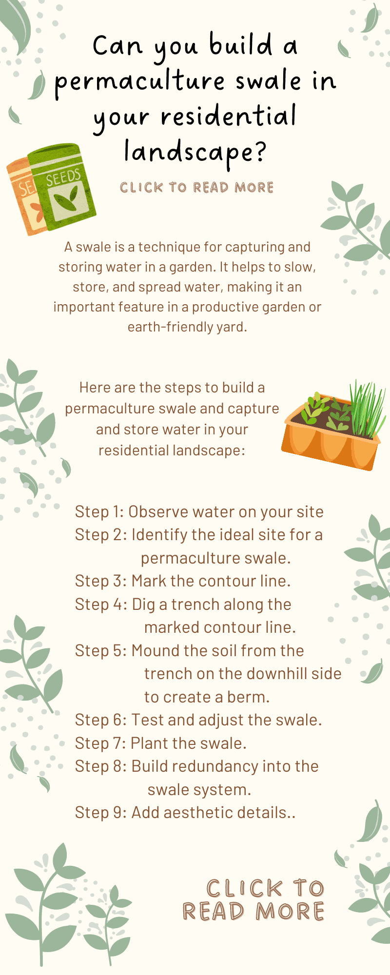 Can you build a permaculture swale in your residential landscape?