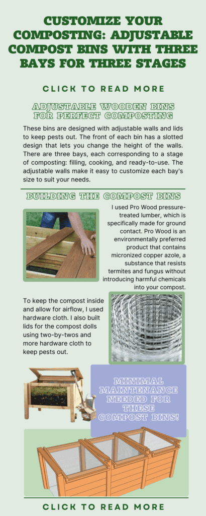 Customize Your Composting: Adjustable Compost Bins with Three Bays for Three Stages