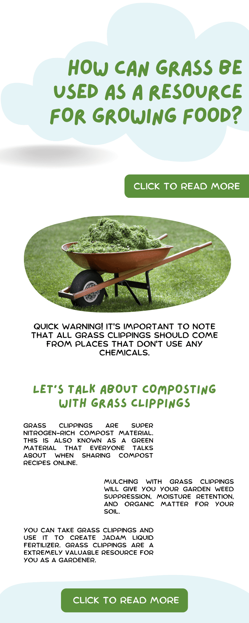 How can grass be used as a resource for growing food?